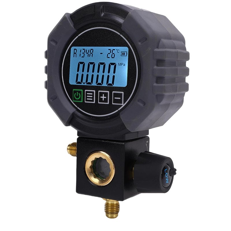 مقياس المشعب الرقمي الفردي AUNMAS، جهاز اختبار ضغط التبريد HVAC مع شاشة LCD وتصميم نافذة بصرية لاختبار تشخيص وصيانة مكيفات الهواء R134A R1234YF R22 R32 R410A - Image 3