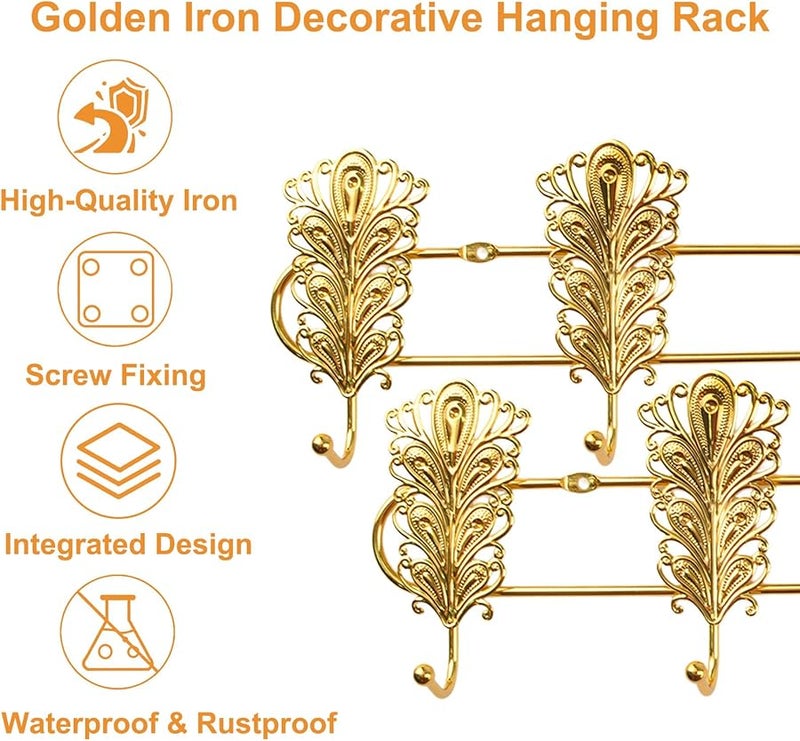 حامل معاطف ثقيل مثبت على الحائط مع 5 خطاطيف 15-35 بوصة للمدخل الحمام المطبخ - Image 4