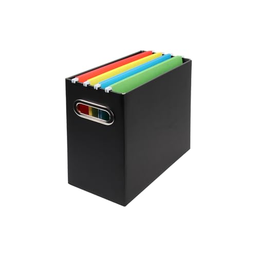 Tcbelosion Collapsible File Organizer Box with Handle1220x511x984Inches Filing Organizer for Home or Office Small Portable File Box1 Pack Black - Image 1