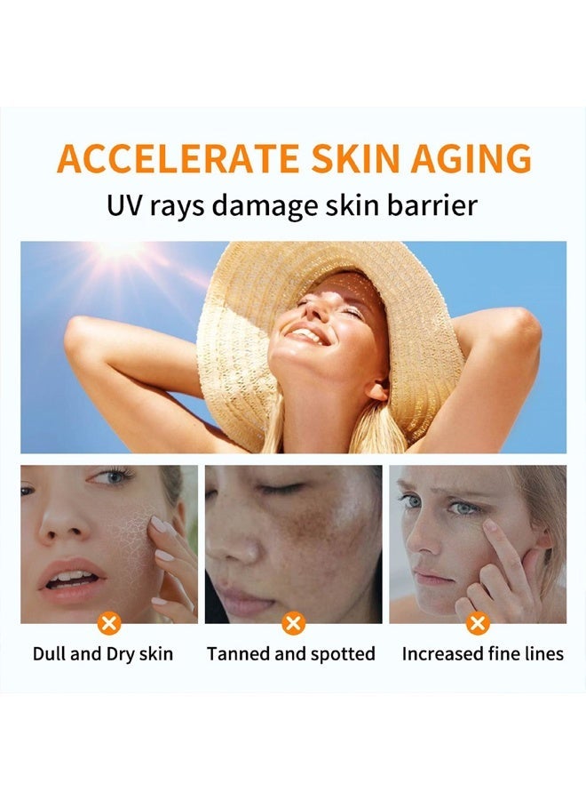 السيدة لارا Sun Stick- SPF 50 PA ، عصا توهج واقية من الشمس فائقة الترطيب ، للوجه والجسم مع لمسة نهائية مشرقة وندية وحماية طويلة الأمد من الأشعة فوق البنفسجية ، وحماية من الشمس غير مرئية - Image 2