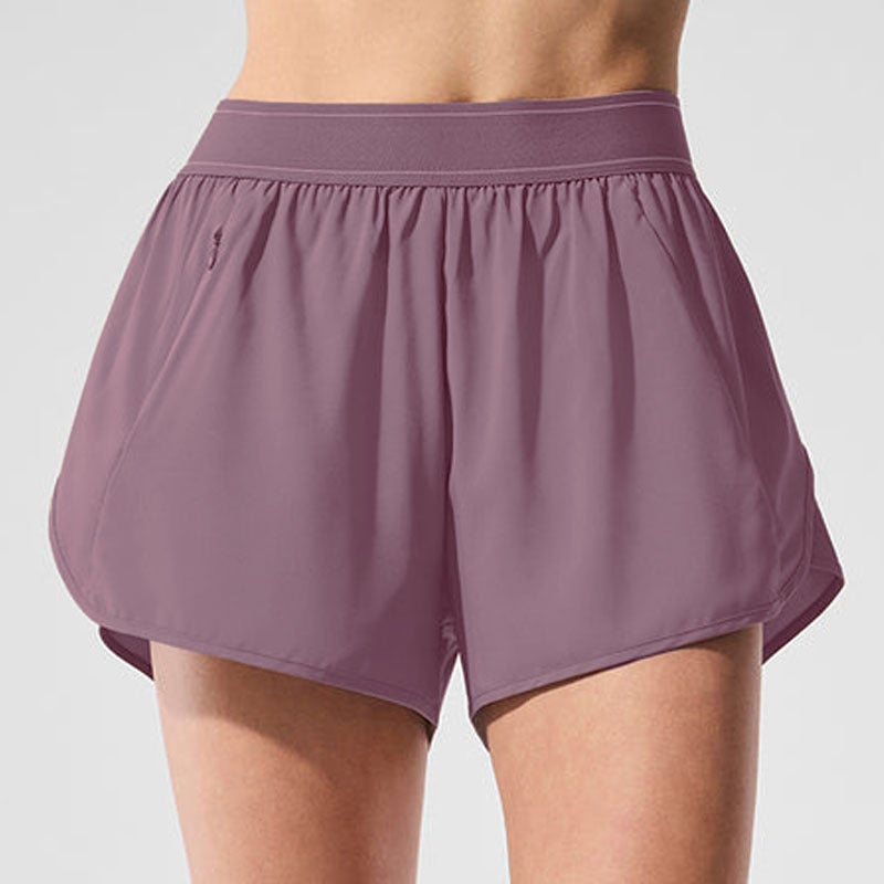 Generic Alo European and American Outdoor Sports Top with Chest Pad Hanging Neck Yoga suit SCO Sports Shorts Womens Fitness suit Rose purple shorts