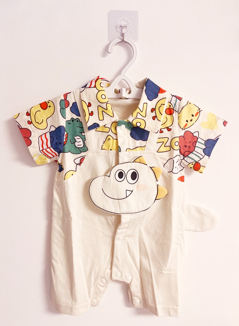 Baby Boy Romper – Soft Cotton Newborn Bodysuit with Snap Closure, One-Piece Outfit for Infants, Baby Gift Set – 73cm - Image 1