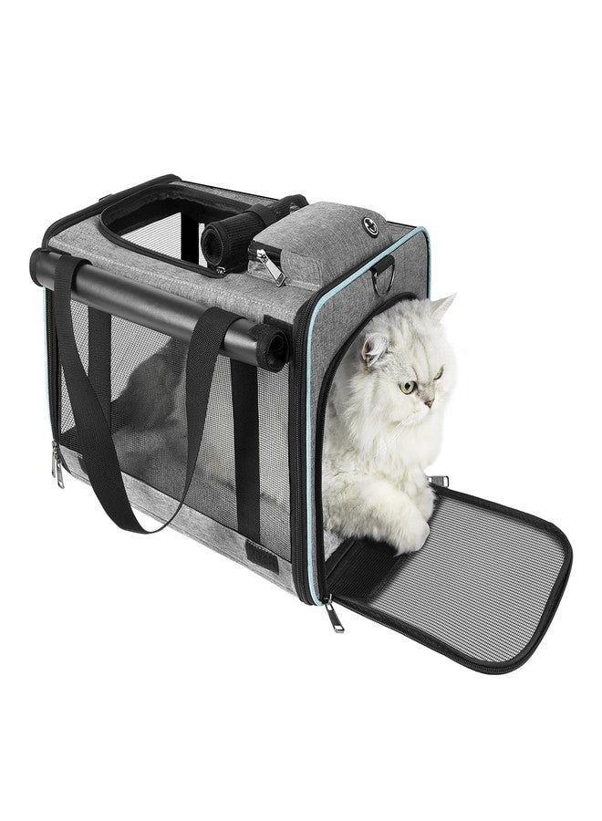 GAPZER Cat Carrier American, United, Delta Airline Approved/Soft-Sided Pet Travel Bag for Medium Cat 15+ lbs Small Dog Traveling Crate Under 15 Pounds TSA Approved Carrying Cage Underseat Cabin Gray - Image 2