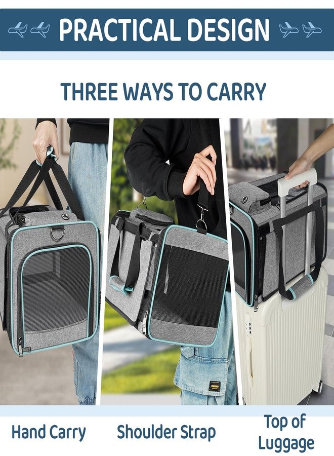 GAPZER Cat Carrier American, United, Delta Airline Approved/Soft-Sided Pet Travel Bag for Medium Cat 15+ lbs Small Dog Traveling Crate Under 15 Pounds TSA Approved Carrying Cage Underseat Cabin Gray - Image 5