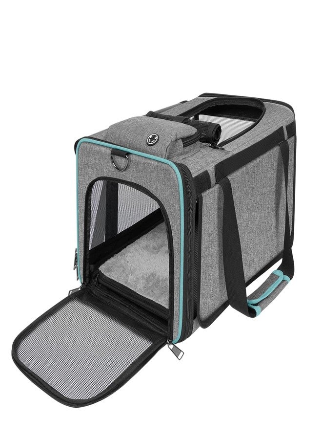 GAPZER Cat Carrier American, United, Delta Airline Approved/Soft-Sided Pet Travel Bag for Medium Cat 15+ lbs Small Dog Traveling Crate Under 15 Pounds TSA Approved Carrying Cage Underseat Cabin Gray - Image 1