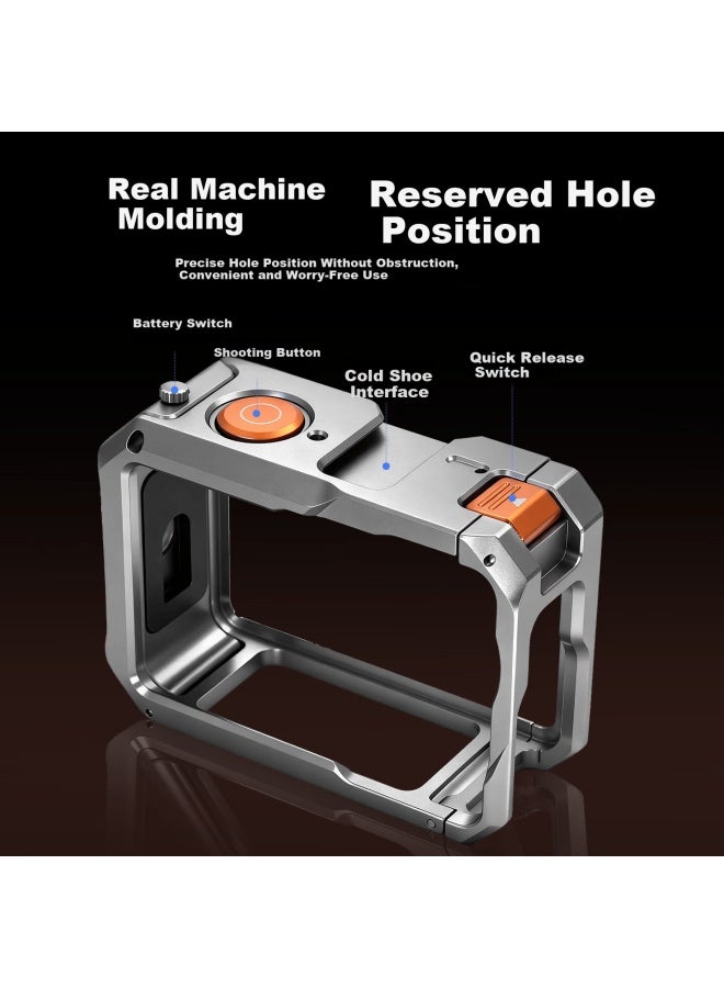 Reygeak Compatible Dji Action 6 Street Photography Handle Ultra-light Rabbit Cage Metal Frame Shooting Expansion Anti-drop Street Photography Kit - Image 4