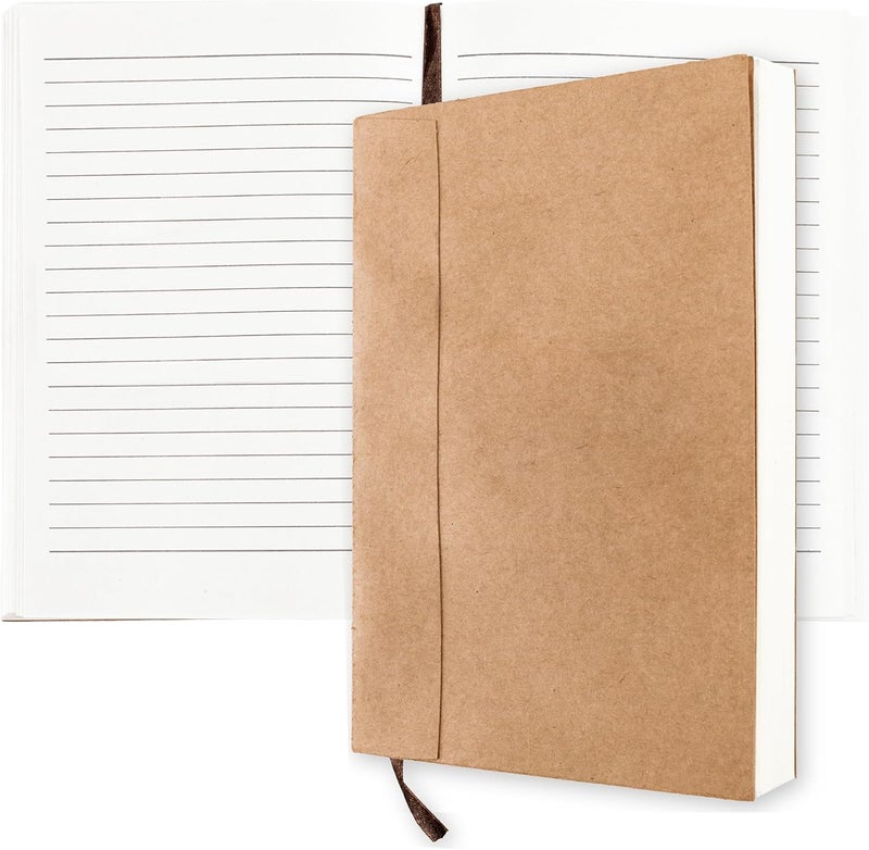 Moonster Lined Paper Refill Notebooks for Refillable Leather Journal – Eco Friendly Acid-Free & Tree-Free Recycled Cotton Sheets A5 Ruled Notepad 8.25 x 5.75 Inches w/ 160 Soft Pages & Bookmark - Image 1