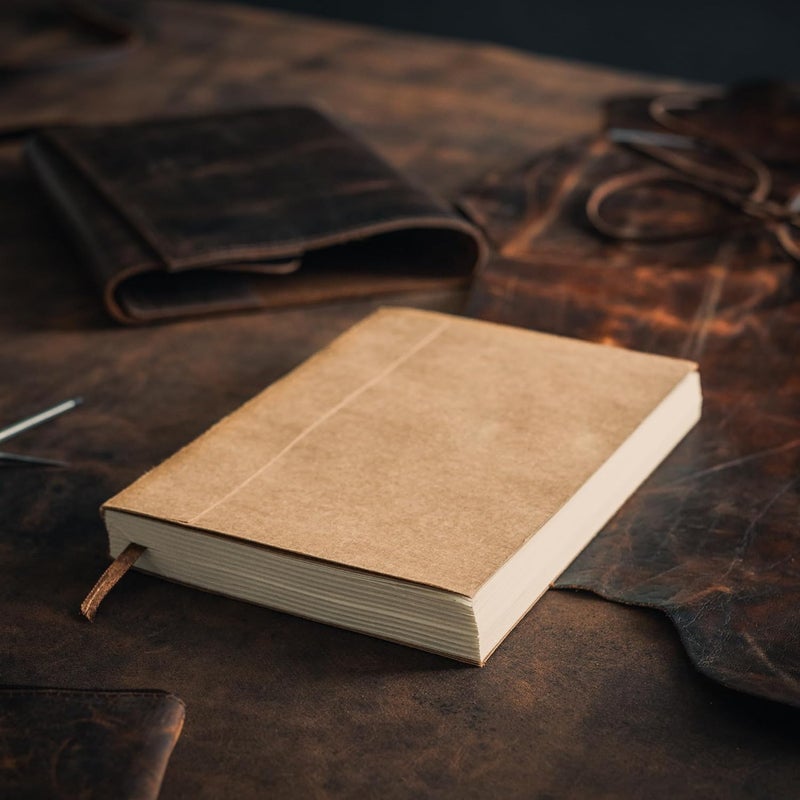 Moonster Lined Paper Refill Notebooks for Refillable Leather Journal – Eco Friendly Acid-Free & Tree-Free Recycled Cotton Sheets A5 Ruled Notepad 8.25 x 5.75 Inches w/ 160 Soft Pages & Bookmark - Image 4