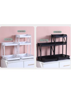 TYCOM Pull Out Spice Rack Organizer For Countertop and Cabinet Standing Shelf Jars Storage Holder Foldable Seasoning Shelf Organizer for Kitchen Storage 3 Layer White.  - Image 2