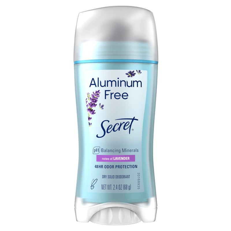 Secret Aluminum Free Deodorant for Women 48hr Odor Protection Naturally Derived Ingredients Free of Parabens Dyes Talc Baking Soda PH Balanced Dry Solid Lavender Scent 24 oz