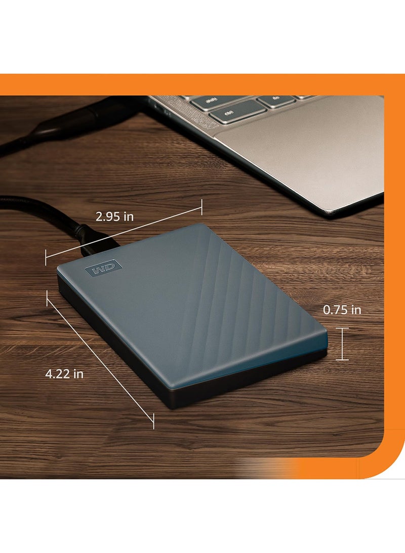 WD 5TB My Passport Hard Drive, Gray,USB C,USB A,exFAT,Password protection,hardware encryption, works with Chromebook badge-WDBRMD0050BGY-WESN 5 TB - Image 2