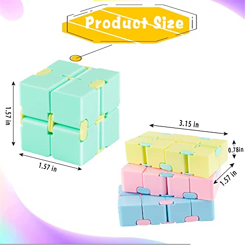 IGINOA Infinity Cube Toy 4 Pack Puzzle Cube for Kids Adult Stress Anxiety Relief Magic Puzzle Flip for ADHD Finger Cube Preschool and Office Desk Gadget Gift for Time - Image 5