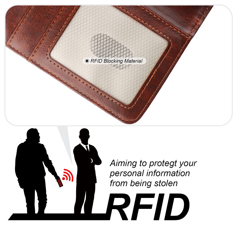 Bocasal Detachable Wallet Case for iPhone 14 Pro Max RFID Blocking Card Slots Holder Premium PU Leather Magnetic Kickstand Shockproof Wrist Strap Removable Flip Protective Cover 5G 6.7 inch (Brown) - Image 5