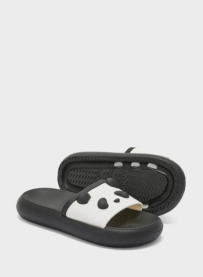 Ginger Quirky Panda Print Slides
