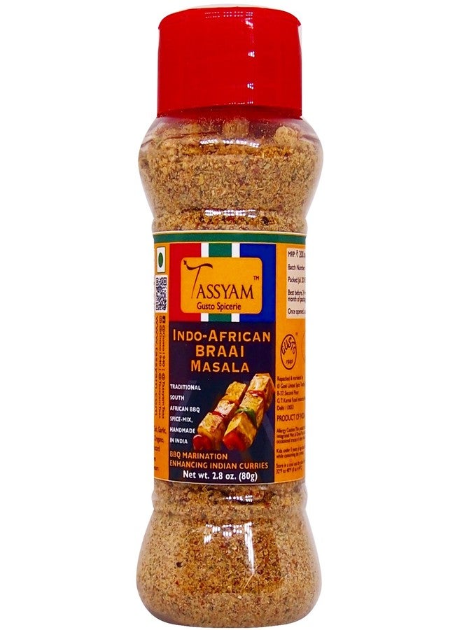 Tassyam BRAAI Indo African Seasoning 80g | Dispenser Bottle, BBQ Masala, Herb Marinade - Image 1