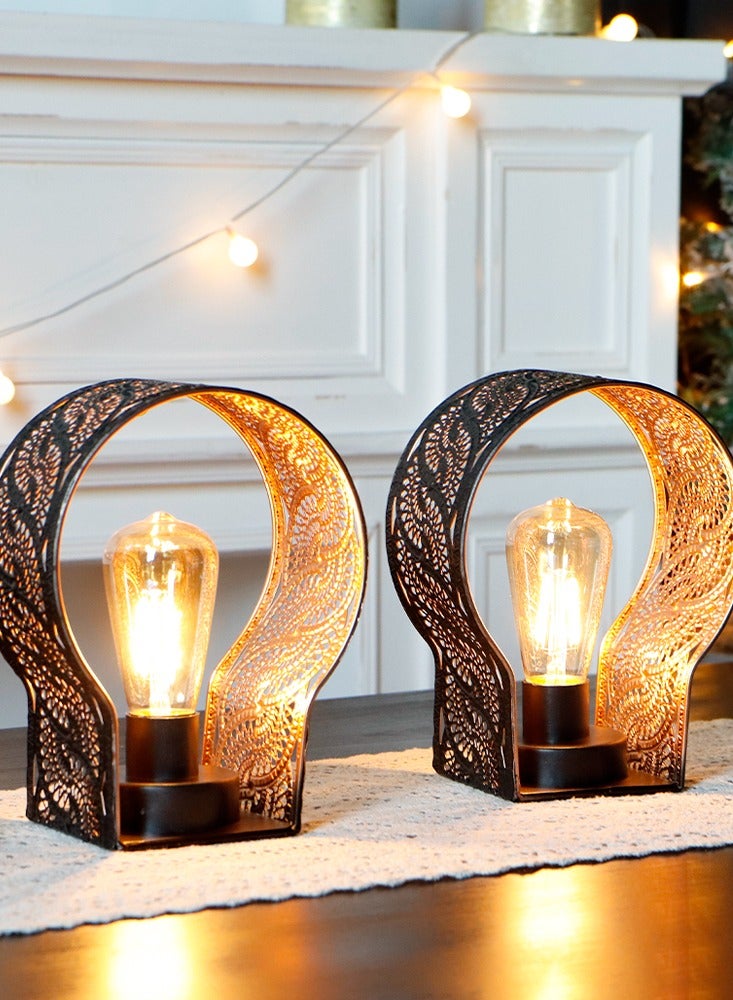 JHY DESIGN مجموعة من مصباحين حائطيين لاسلكيين يعملان بالبطارية، مصابيح طاولة بارتفاع 18.5 سم، مصابيح حائطية معدنية مع مؤقت لمدة 6 ساعات - Image 4