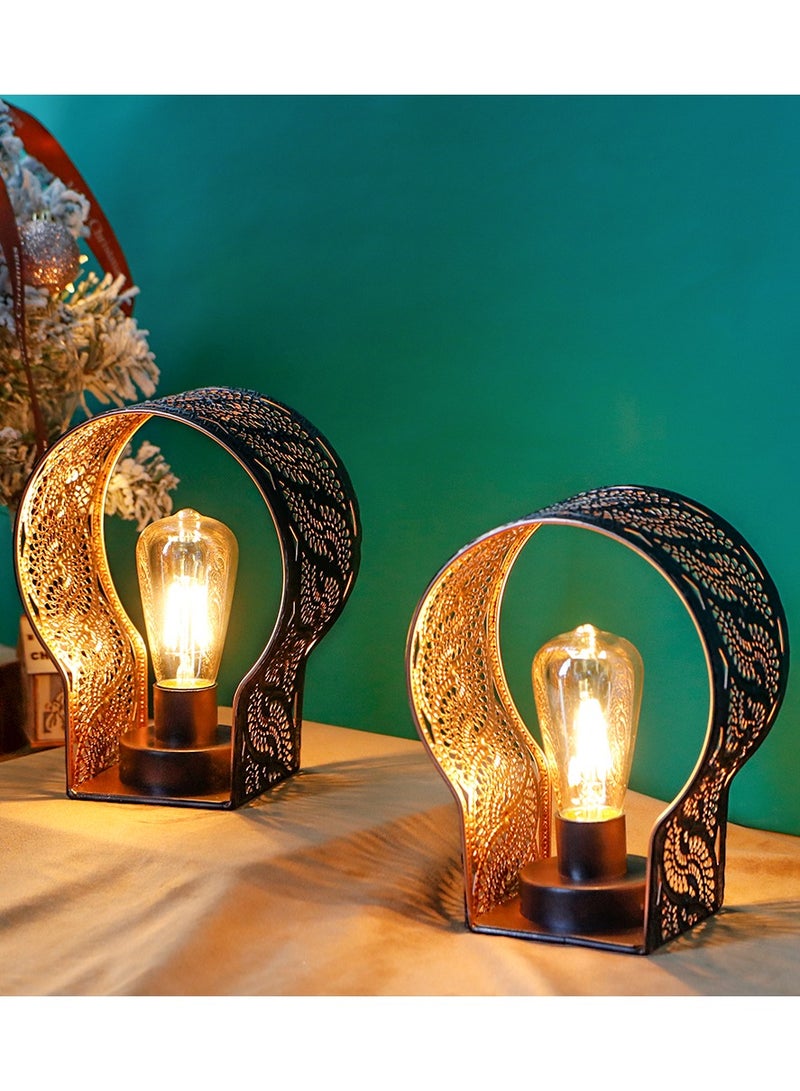 JHY DESIGN مجموعة من مصباحين حائطيين لاسلكيين يعملان بالبطارية، مصابيح طاولة بارتفاع 18.5 سم، مصابيح حائطية معدنية مع مؤقت لمدة 6 ساعات - Image 5