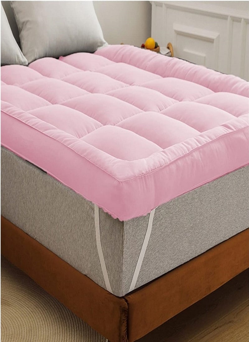 Blueberry Cotton Mattress Topper Quilted Microfiber With 4 Corner Elastic 6cm Thick 150x200cm  - Image 1