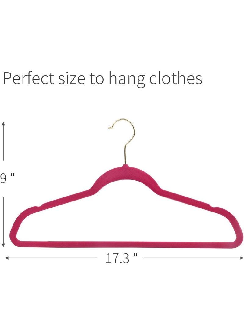 ManGotree 10 Pack Ultra-Thin Red Velvet Hangers with Gold Hook - Non-Slip Clothes Hangers - Image 3