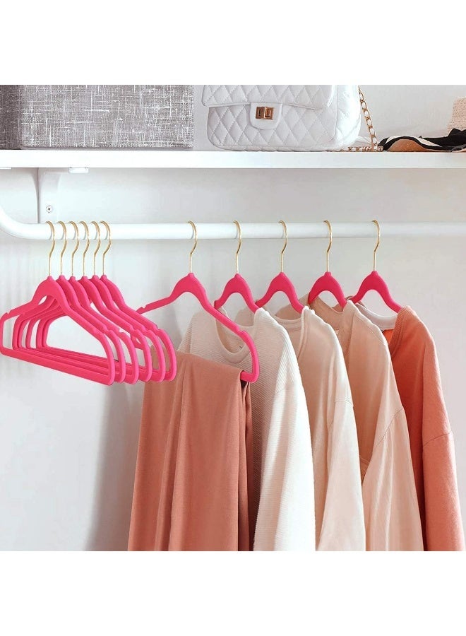 ManGotree 10 Pack Ultra-Thin Red Velvet Hangers with Gold Hook - Non-Slip Clothes Hangers - Image 4
