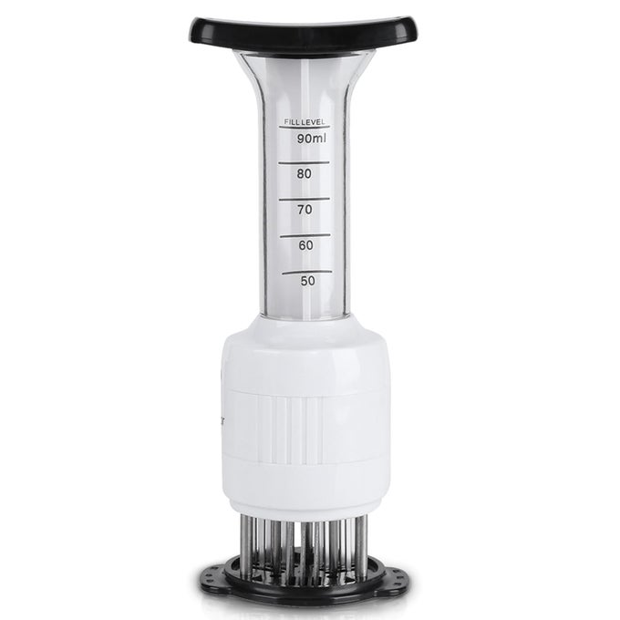STAINLESS STEEL MARINADE MEAT INJECTOR MARINADE TENDERIZER INJECTOR NEEDLE FLAVOR SYRINGE COOKING MEAT POULTRY TURKEY CHICKEN BBQ