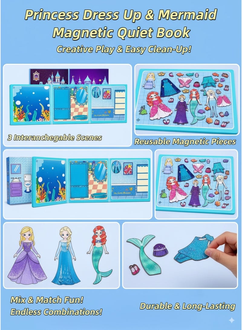 Saudi Select Magnetic Quiet Book Busy Book (2 pieces), Keep Kids Focus and In Fun for Hours, 3-6 Year Old Girl Gifts, Princess Dress Up, Girls Pretend Play for Hours - Image 2