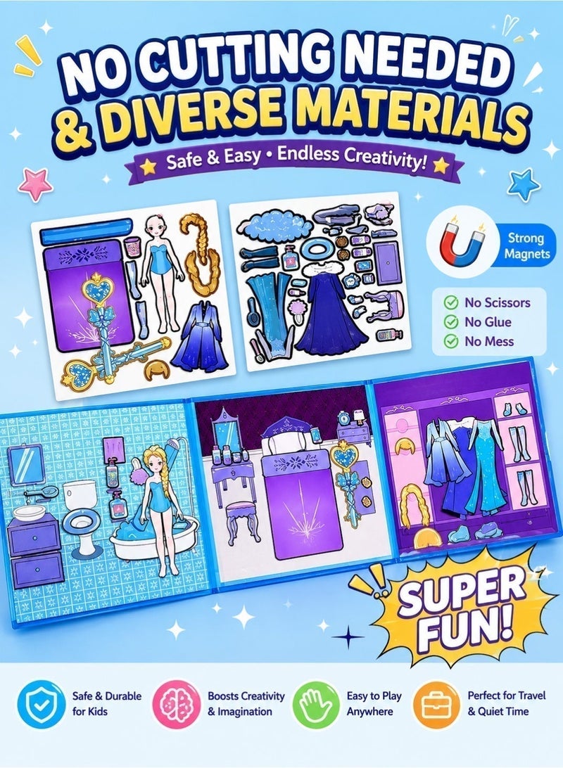 Saudi Select Magnetic Quiet Book Busy Book (2 pieces), Keep Kids Focus and In Fun for Hours, 3-6 Year Old Girl Gifts, Princess Dress Up, Girls Pretend Play for Hours - Image 3