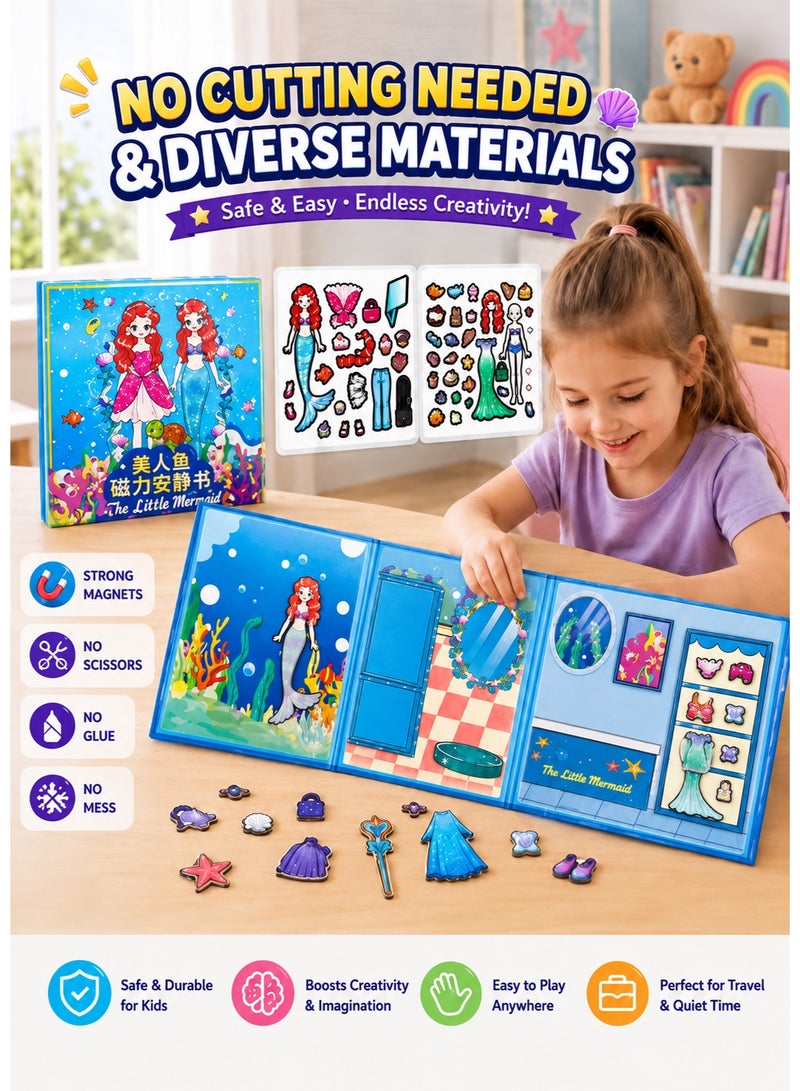 Saudi Select Magnetic Quiet Book Busy Book (2 pieces), Keep Kids Focus and In Fun for Hours, 3-6 Year Old Girl Gifts, Princess Dress Up, Girls Pretend Play for Hours - Image 5