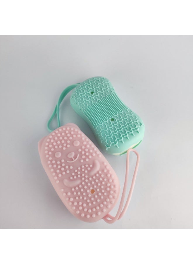2-Piece Silicone Bath Brush with Inner Sponge – Gentle on Sensitive Skin - Image 1
