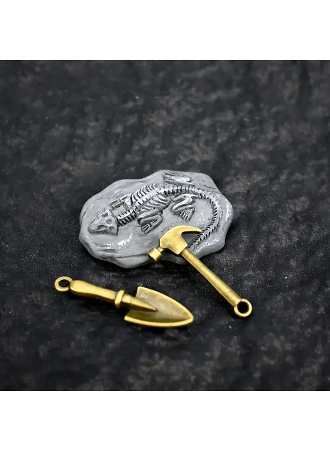 Three Piece Suit Miniature Dinosaur Fossil Kit with Tools for Dollhouse Diorama Display - Image 1