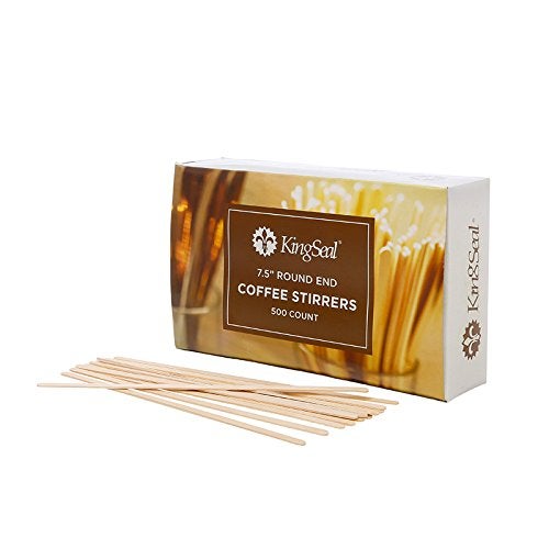 KingSeal 1000 Count  KingSeal Natural Birch Wood Coffee Beverage Stirrers Stir Sticks Waxing Sticks 75 Inches Round End EcoFriendly  2 Packs x 500 Stirrers 