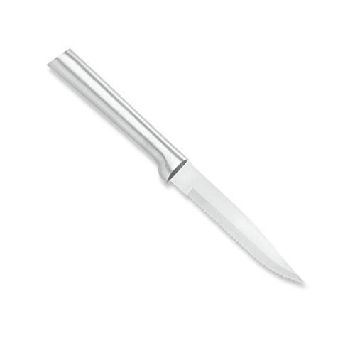 RADA Cutlery Serrated Steak Knife, Silver Handle - Image 1