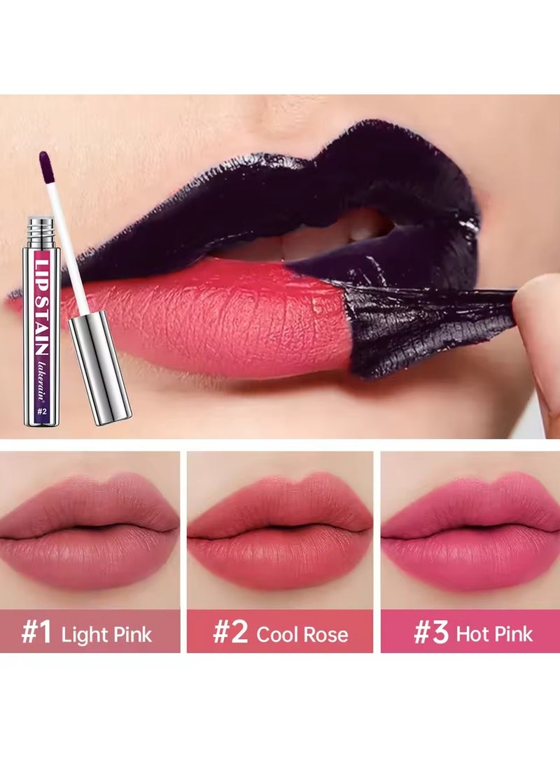 ليكرين 3Color معدنية بقعة الشفاه تقشير طويلة الأمد الماء الوردي الشفاه لون دليل طبيعي لا تتلاشى لمعان الشفاه مستحضرات التجميل هدية النساء (3PCS) - Image 2