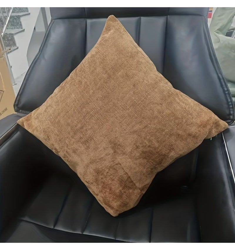 Set Of 4 Neutral Decorative Pillow Covers With Chenille Texture Zippered For Sofa Bedroom And Living Room Seasonal Home Decor - Image 4