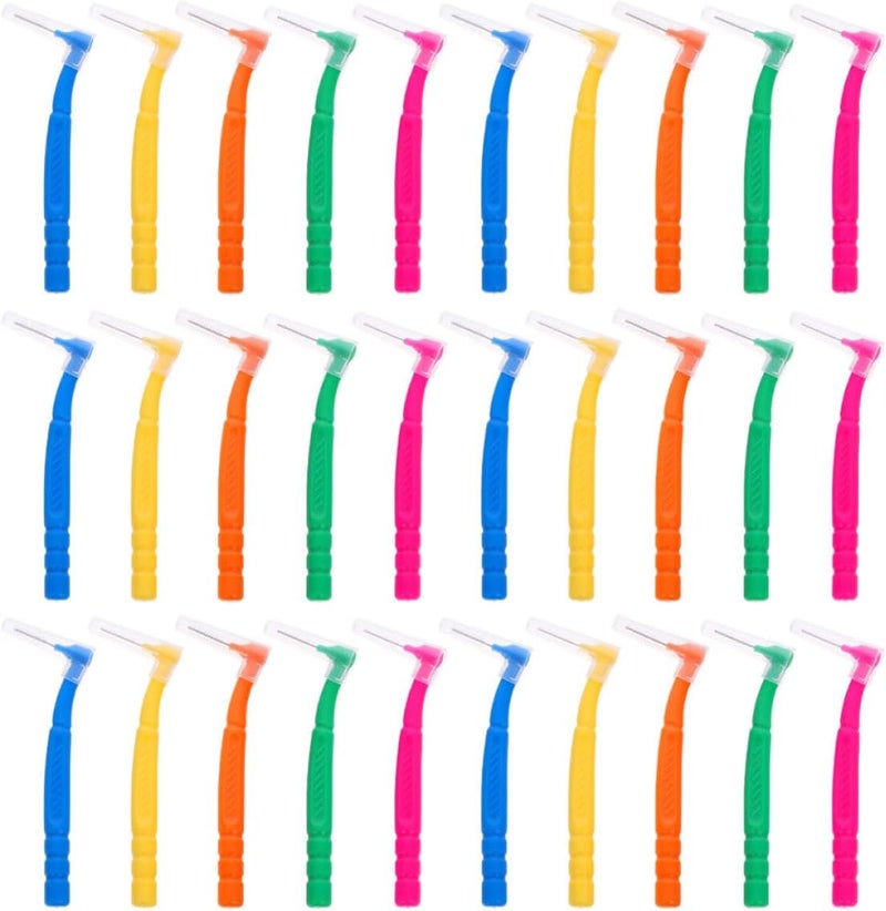 Interdental Brushes 30pcs Multi-Color Manual Compact Toothbrush Set for Orthodontic Braces Cleaning Portable Ergonomic Floss Brush for Dental Care - Image 1