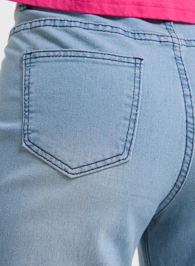 Ginger High Rise Flared Jeans with Frayed Hem  - Image 4