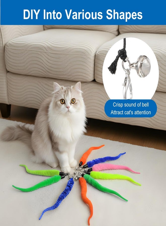 ValueBargain 10PCS Fuzzy Worm Cat Toys, Worm Cat ToyAttachment with 1PCS String for Interactive Play, Durable Refill for Wand Toys, Fun for Indoor Cats & Kittens - Image 5