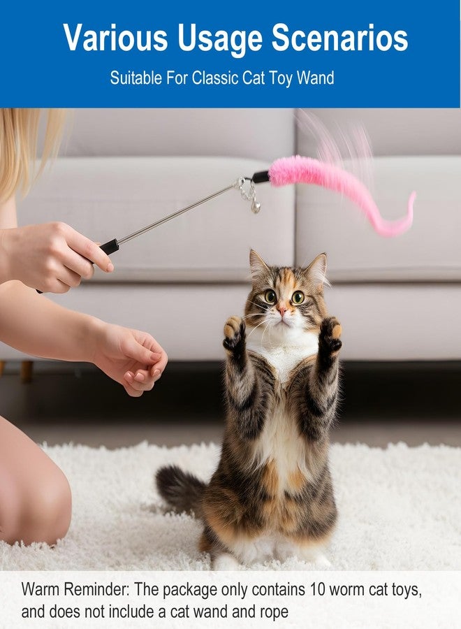 ValueBargain 10PCS Fuzzy Worm Cat Toys, Worm Cat ToyAttachment with 1PCS String for Interactive Play, Durable Refill for Wand Toys, Fun for Indoor Cats & Kittens - Image 4