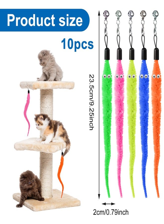 ValueBargain 10PCS Fuzzy Worm Cat Toys, Worm Cat ToyAttachment with 1PCS String for Interactive Play, Durable Refill for Wand Toys, Fun for Indoor Cats & Kittens - Image 2