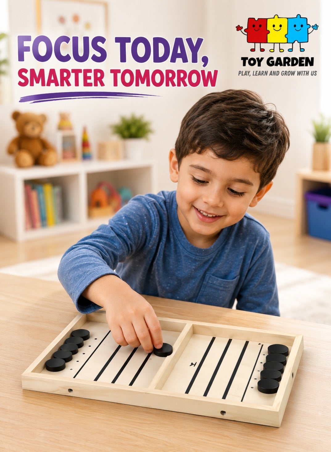 TOY GARDEN Slingshot Table Hockey Party Game – 2-in-1 Bouncing Chess & Ice Hockey Winner Board Game, 37x24cm Desktop Battle for Parent-Child Fun