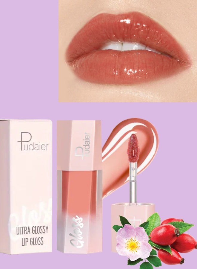 pudaier لمعان شفاه فائق اللمعان زيت شفاه ماتي لامع أحمر شفاه سائل لامع لامع طلاء شفاه لامع | لمسة لامعة صبغة عالية الصبغة تدوم طويلاً 04 - Image 1