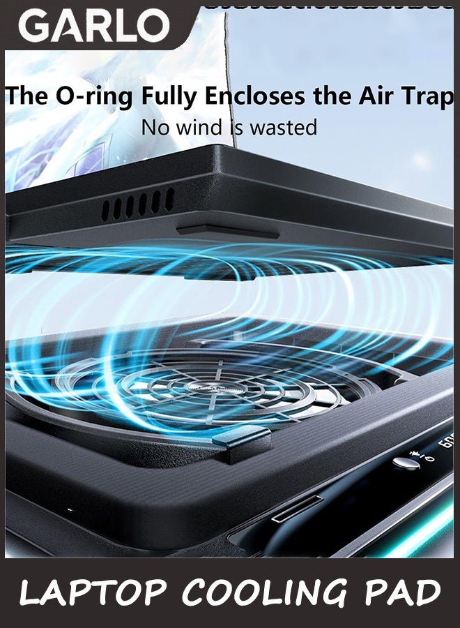 Garlo Gaming Laptop Cooling Pad, Laptop Cooling Stand with 18cm External Cooling Fan, Rapid Cooling Laptop 15.6-19.3inch, Infinitely Variable Speed, 5 Height Stands, USB Ports - Image 4