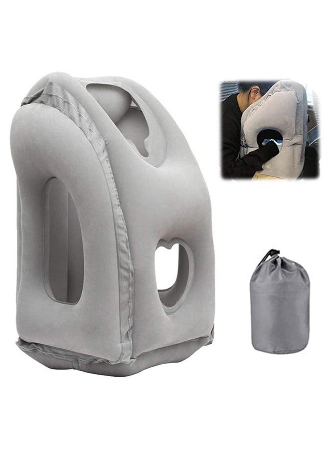 PALAY¬Æ Inflatable Travel Pillow, Inflatable Neck Air Pillow for Sleeping, Support Head, Chin, Neck and Lumbar, Avoid Neck & Shoulder Pain, Comfortable for Airplane, Car, Polyvinyl Chloride, Grey - Image 1
