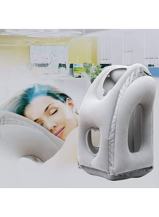 PALAY¬Æ Inflatable Travel Pillow, Inflatable Neck Air Pillow for Sleeping, Support Head, Chin, Neck and Lumbar, Avoid Neck & Shoulder Pain, Comfortable for Airplane, Car, Polyvinyl Chloride, Grey - Image 2