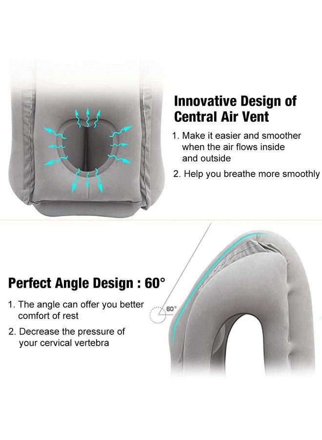 PALAY¬Æ Inflatable Travel Pillow, Inflatable Neck Air Pillow for Sleeping, Support Head, Chin, Neck and Lumbar, Avoid Neck & Shoulder Pain, Comfortable for Airplane, Car, Polyvinyl Chloride, Grey - Image 3