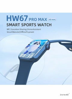 Joyeworld HW67 Pro Max Smartwatch with 1.9 Inch Full HD Display Blue  - Image 3