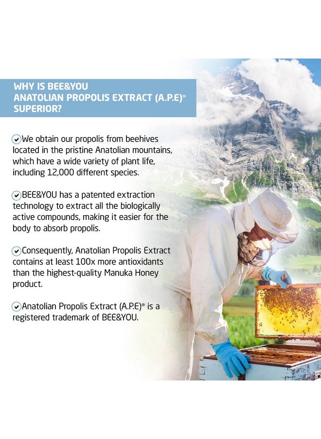 BEE & YOU Bee and You Propolis Liquid Extract Drops, 30% Propolis, Ultra Pure, Immune Support Supplement, Sore Throat, Allergy Relief, Respiratory, Antioxidants, Keto, Paleo, Gluten-Free, 1 Fl Oz - Image 4