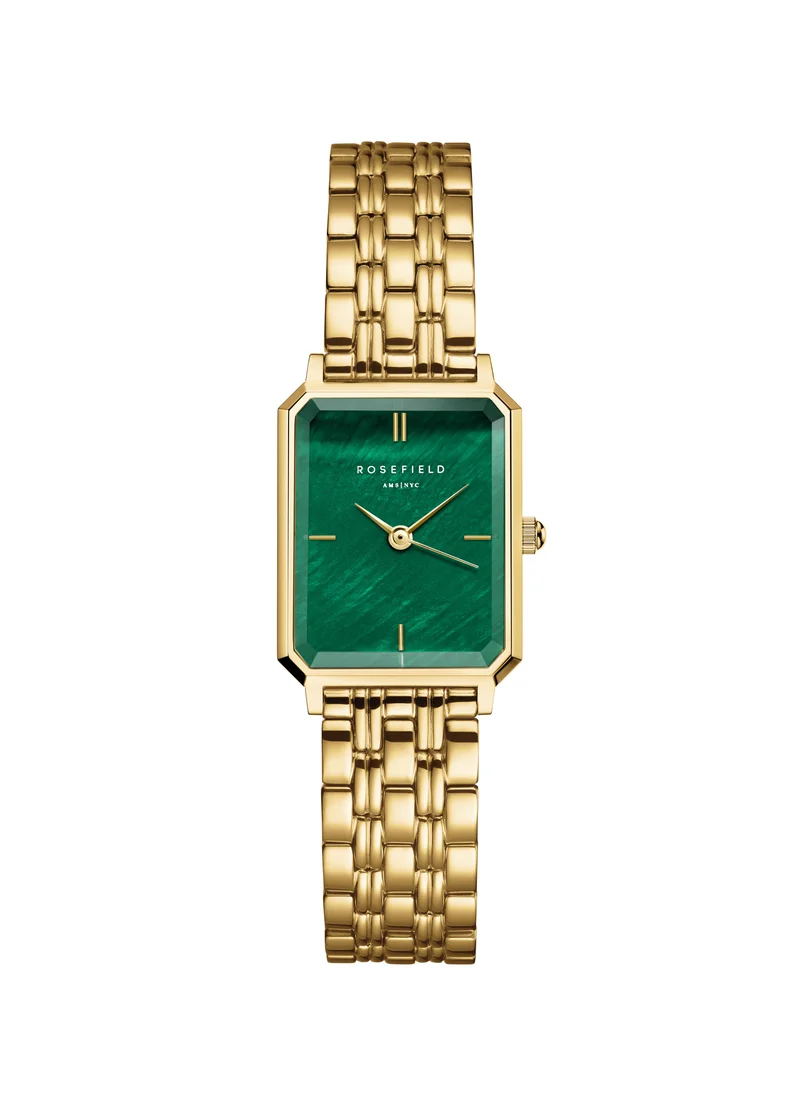 RoseField Rosefield Octagon XS Emerald Steel Gold Women Watch - OEGSG-O79