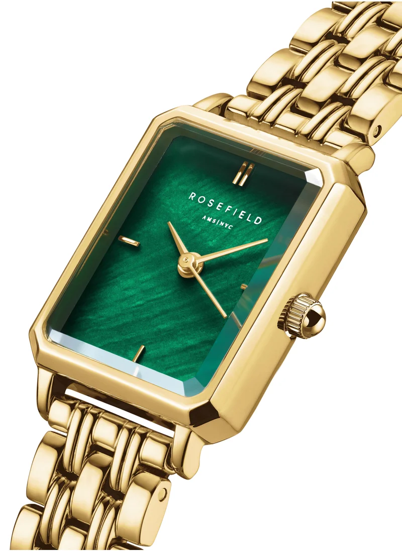 RoseField Rosefield Octagon XS Emerald Steel Gold Women Watch - OEGSG-O79