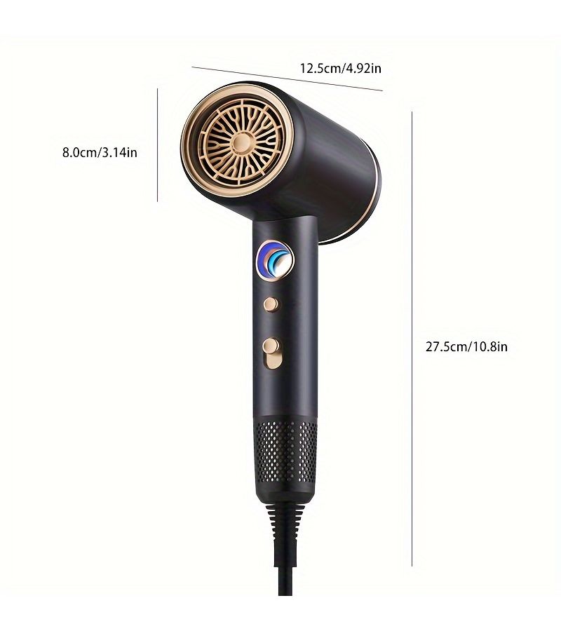 Purple Hair Diffuser Attachment Ionic Fast Drying Low Noise Hair Dryer Professional Salon Travel 2 Concentrator Nozzles - Image 4